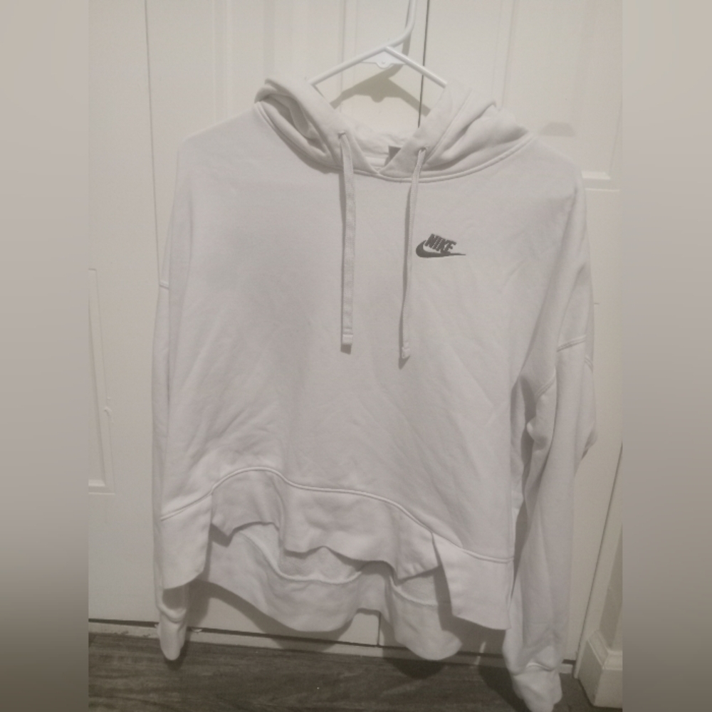 Nike White Crop Hoodie